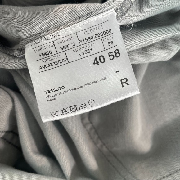Canali Casual Pants Men 40x34 Light Grey Regular Fit Stretch Made Italy NWT $495 - Picture 11 of 12